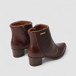 Ankle Boot Feminina Pegada Original Couro Perfuros Marrom