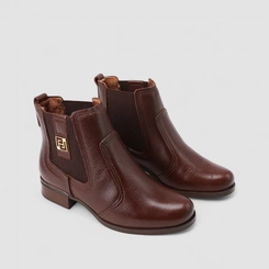 Bota Chelsea Feminina Pegada Original Couro Cano Curto Marrom