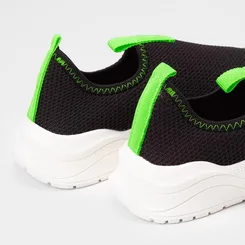 Slip On Infantil Vertus Calce Fácil Preto & Verde