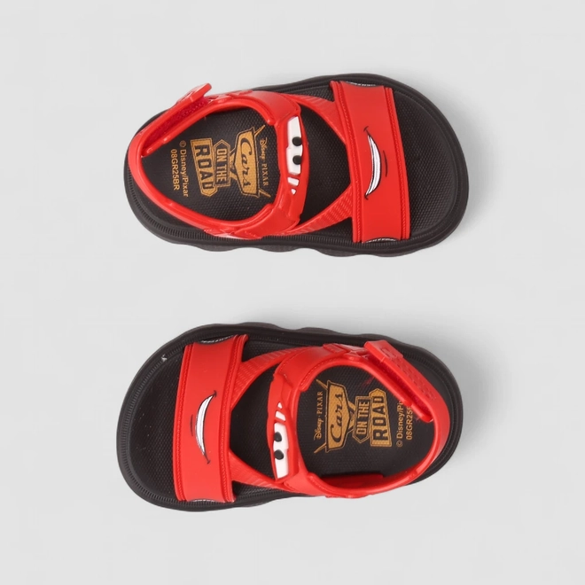 Sandália Infantil Grendene Kids Carros Vermelho E Preto