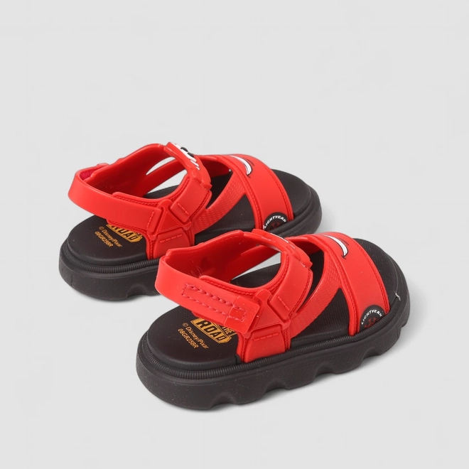 Sandália Infantil Grendene Kids Carros Vermelho E Preto