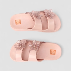 Sandália Infantil Zaxy Glitter Flor Rosa