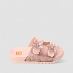 Sandália Infantil Zaxy Glitter Flor Rosa