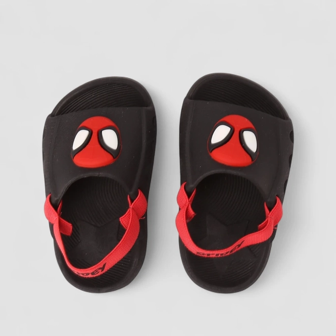 Babuche Infantil Grendene Kids Homem Aranha Preto