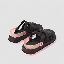 Sandália Infantil Zaxy Zip Glitter Preta e Rosa