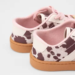 Tênis Casual Infantil Molekinha Animal Print Vaca Multicolor