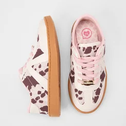 Tênis Casual Infantil Molekinha Animal Print Vaca Multicolor