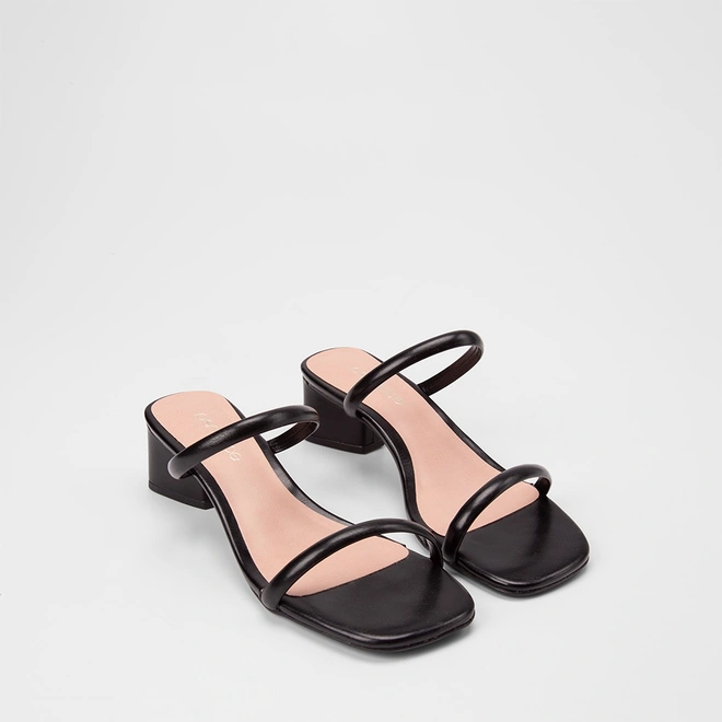 Tamanco Feminino Penélope Salto Geométrico Preto