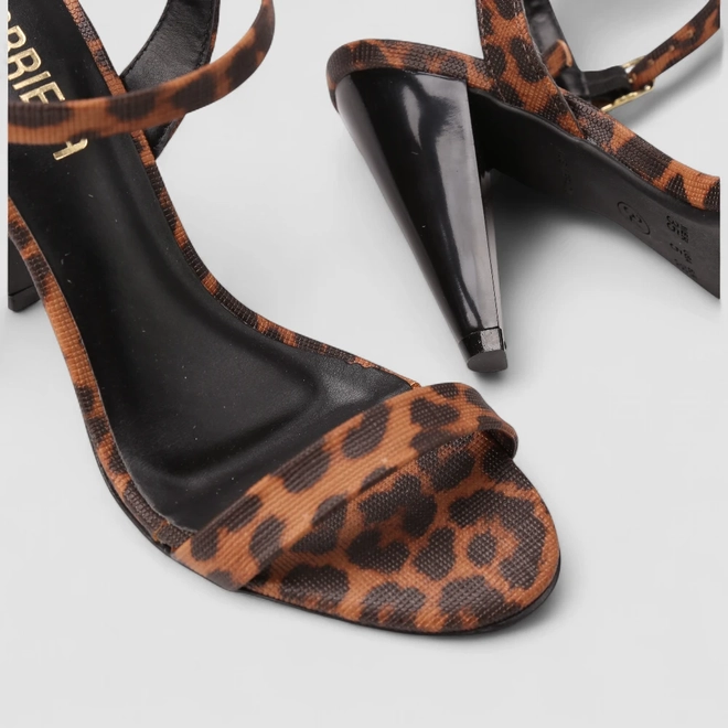 Sandália Feminina Gabriela Animal Print Onça Multicolor