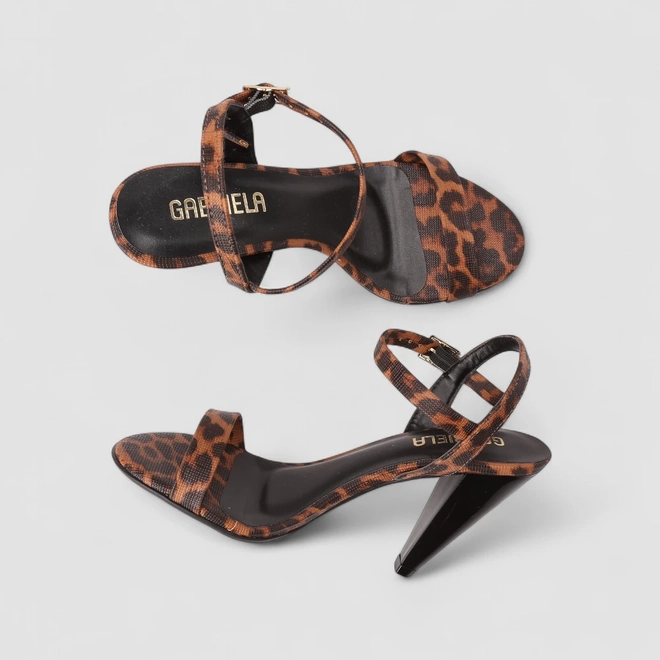 Sandália Feminina Gabriela Animal Print Onça Multicolor