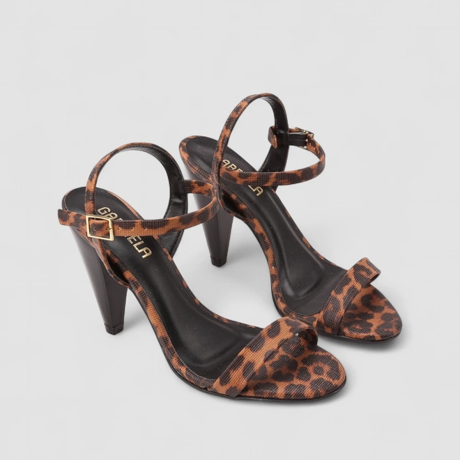 Sandália Feminina Gabriela Animal Print Onça Multicolor