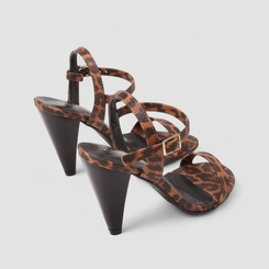 Sandália Feminina Gabriela Animal Print Onça Multicolor