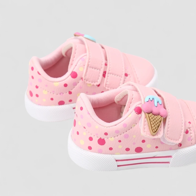 Tênis Casual Bebê Gabrielinha  Sorvete Rosa