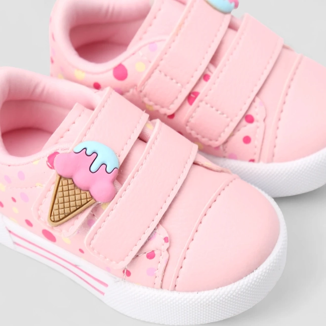 Tênis Casual Bebê Gabrielinha  Sorvete Rosa