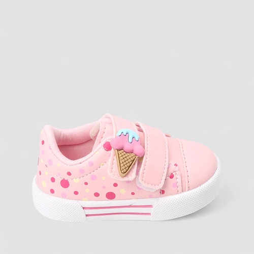 Tênis Casual Bebê Gabrielinha  Sorvete Rosa