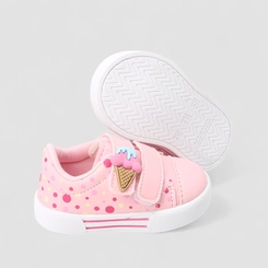 Tênis Casual Bebê Gabrielinha  Sorvete Rosa
