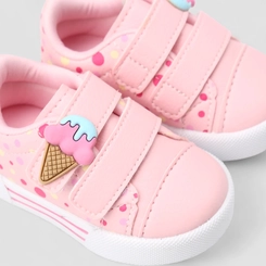 Tênis Casual Bebê Gabrielinha  Sorvete Rosa