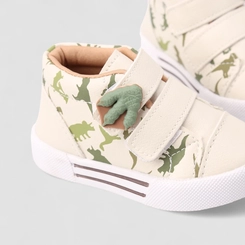 Tênis Casual Bebê Vertus Dinossauro Bege & Verde