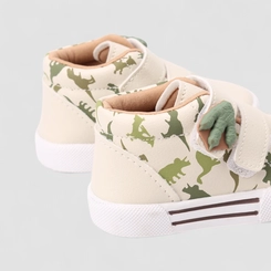 Tênis Casual Bebê Vertus Dinossauro Bege & Verde