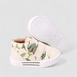 Tênis Casual Bebê Vertus Dinossauro Bege & Verde