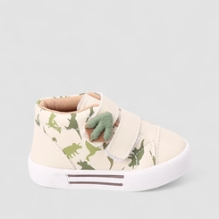 Tênis Casual Bebê Vertus Dinossauro Bege & Verde
