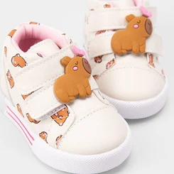 Tênis Casual Bebê Gabrielinha Tira Contato Capivara Off White