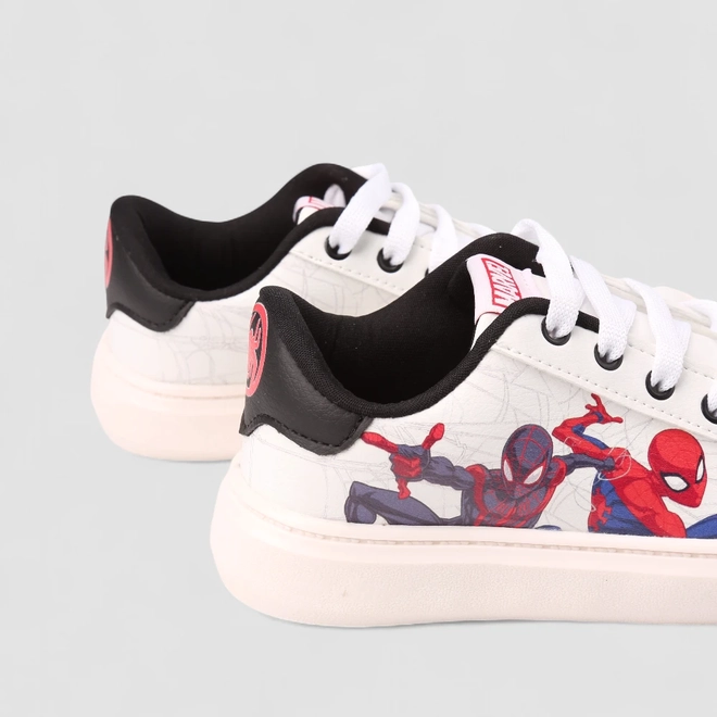 Tênis Casual Infantil Marvel Homem Aranha Branco