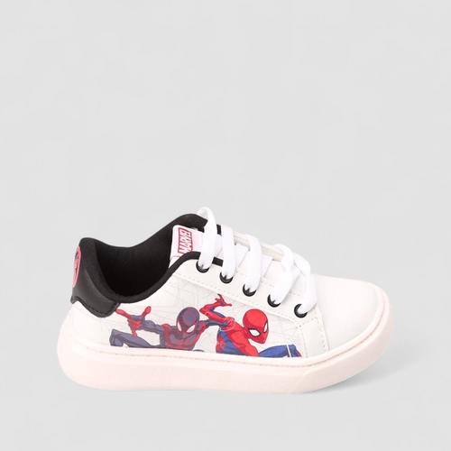 Tênis Casual Infantil Marvel Homem Aranha Branco
