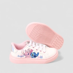 Tênis Casual Infantil Disney Stitch & Angel Recortes Holográfico Branco