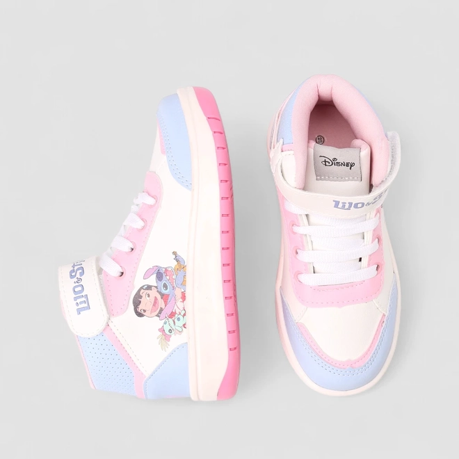Tênis Casual Infantil Disney Lilo & Stitch Detalhe Recorte Branco