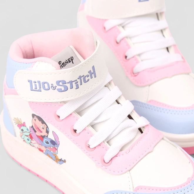 Tênis Casual Infantil Disney Lilo & Stitch Detalhe Recorte Branco