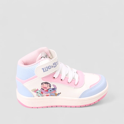 Tênis Casual Infantil Disney Lilo & Stitch Detalhe Recorte Branco