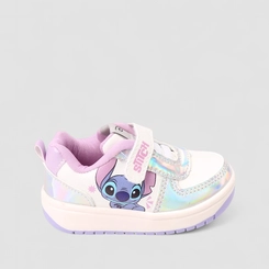 Tênis Casual Bebê Disney Stitch Detalhe Recorte Holográfico Branco