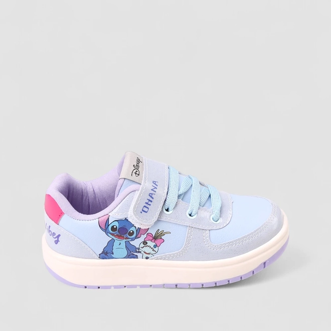 Tênis Casual Infantil Disney Stitch Ohana Glitter Azul
