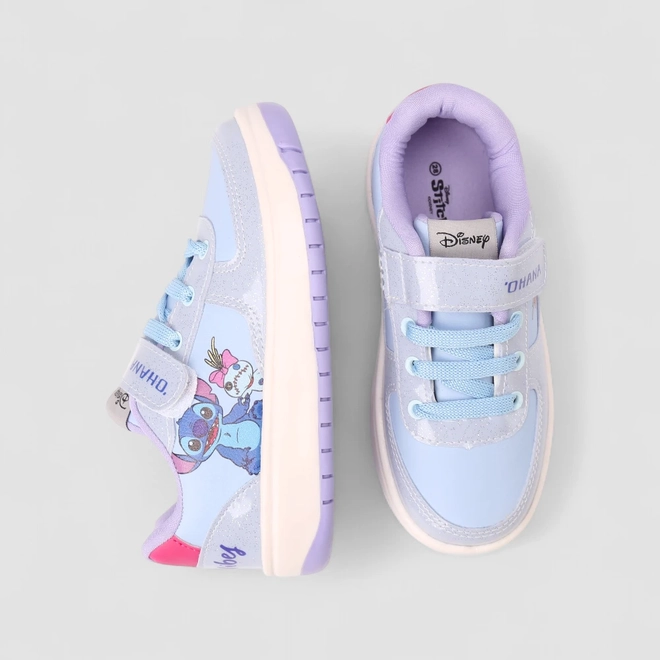 Tênis Casual Infantil Disney Stitch Ohana Glitter Azul