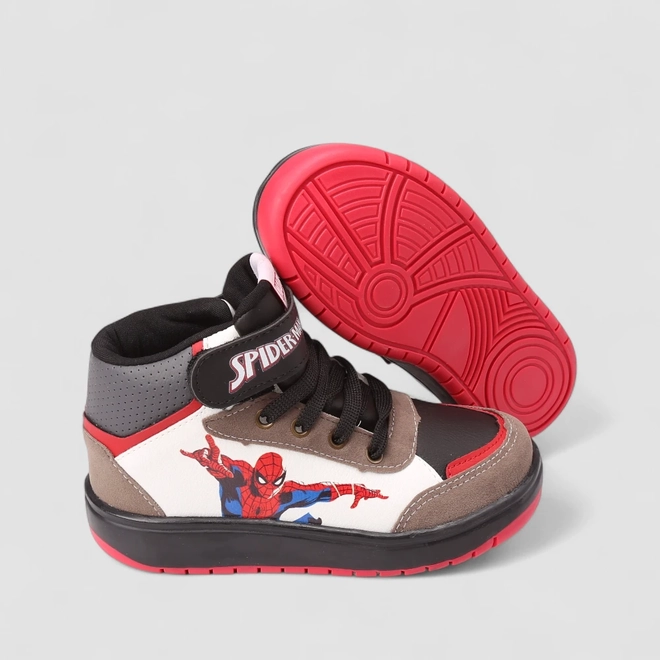 Tênis Casual Infantil Marvel Spider-Man Recorte Camurça Multicolor