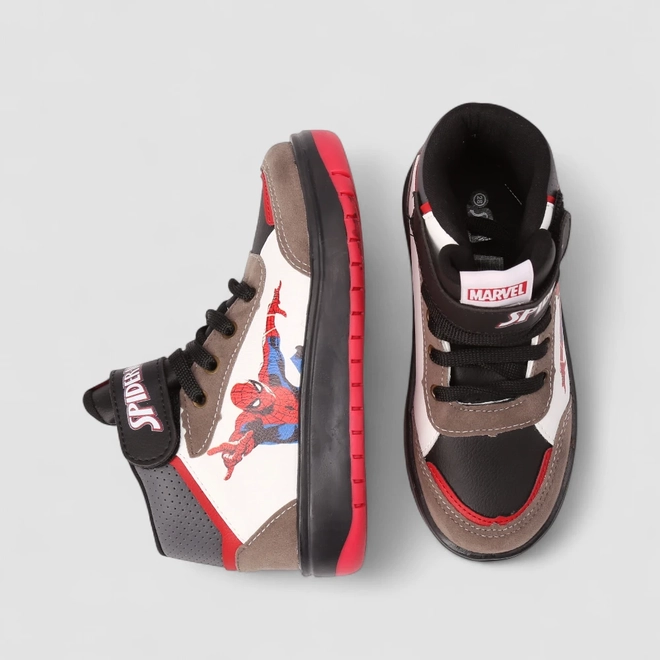 Tênis Casual Infantil Marvel Spider-Man Recorte Camurça Multicolor
