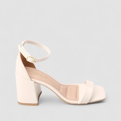 Sandália Feminina Gabriela Essenciais Salto Bloco Off White