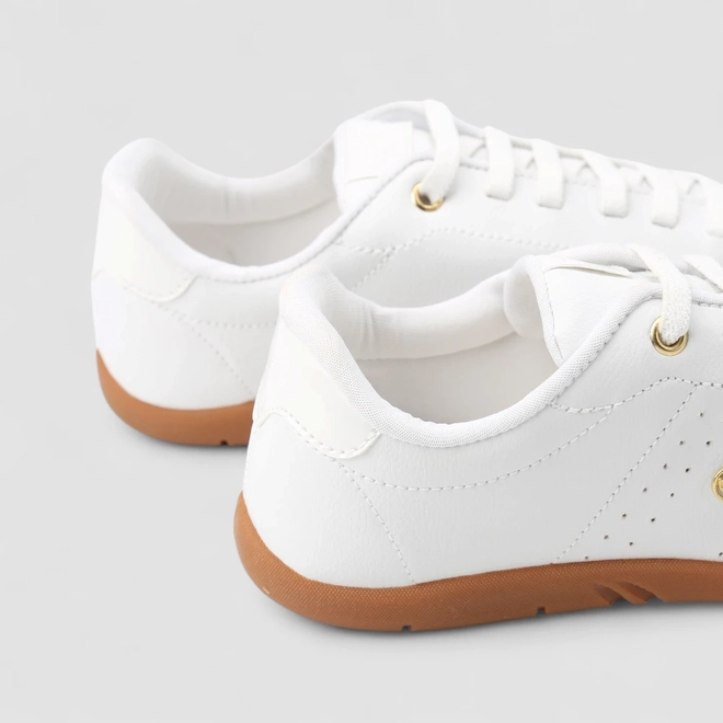 Tênis Casual Feminino Penélope Detalhe Verniz Branco