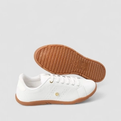 Tênis Casual Feminino Penélope Detalhe Verniz Branco