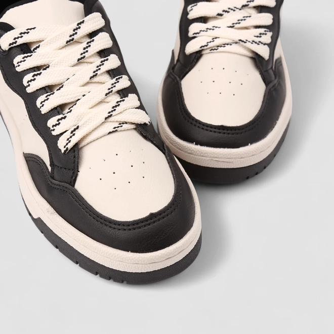 Tênis Casual Feminino Gabriela Preto & Off-White