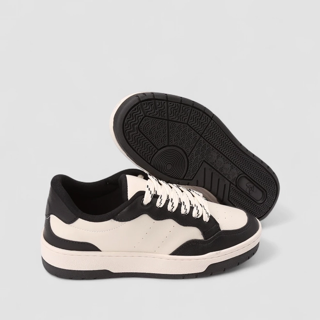 Tênis Casual Feminino Gabriela Preto & Off-White