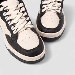 Tênis Casual Feminino Gabriela Preto & Off-White