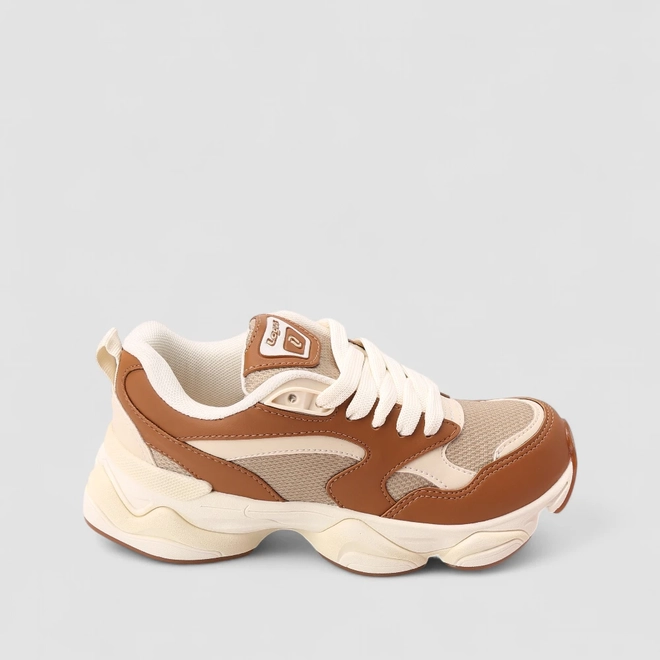 Tênis Chunky Feminino Logus Graviton Original Branco & Caramelo