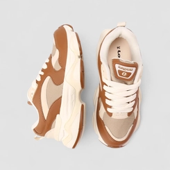 Tênis Chunky Feminino Logus Graviton Original Branco & Caramelo