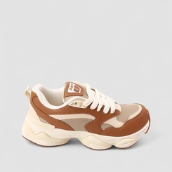 Tênis Chunky Feminino Logus Graviton Original Branco & Caramelo