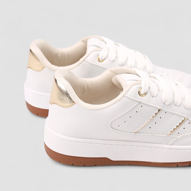 Tênis Casual Feminino Gabriela Dourados Branco