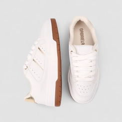 Tênis Casual Feminino Gabriela Dourados Branco