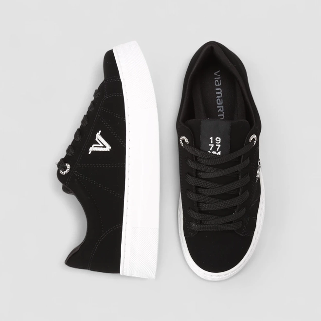 Tênis Casual Feminino Via Marte Nobuck Preto