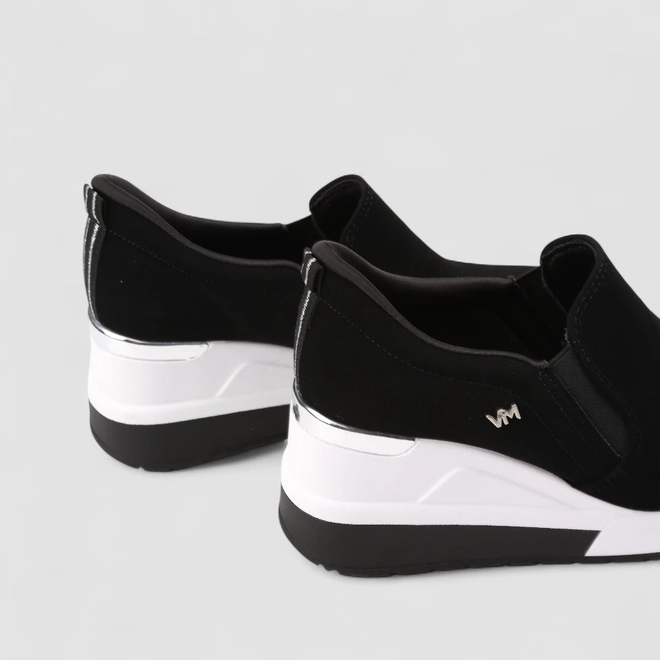 Tênis Casual Feminino Via Marte Anabela Nobuck Preto